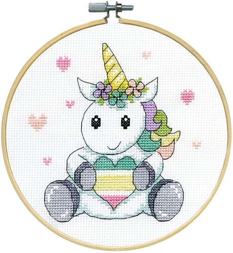 Cross Stitch Kit ~ Design Works Unicorn w/6" Wood Hoop #DW7169 - Picture 1 of 3