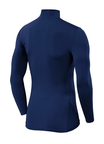 PowerLayer Mens & Boys Compression Base Layer Crew Mock Neck Long Sleeve Shirts - Picture 49 of 83