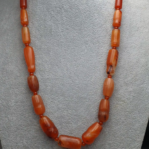 Antiuqe Carnelian Agate Beaded Necklace From Africa Mali - Video 1 of 1