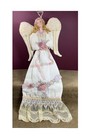 Vintage 24" Wall Hanging Beautiful Angel Made With Cloth And Porcelain/Ceramic
