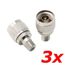 3 Pack F Type Female Jack to N Male Plug RF WiFi Antenna Coax Adapter Connector