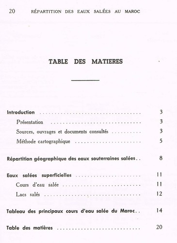 Salzwasserverteilung in Marokko von J. MARGAT Salzseen Quellen Rabat 1960 - Bild 5 von 5
