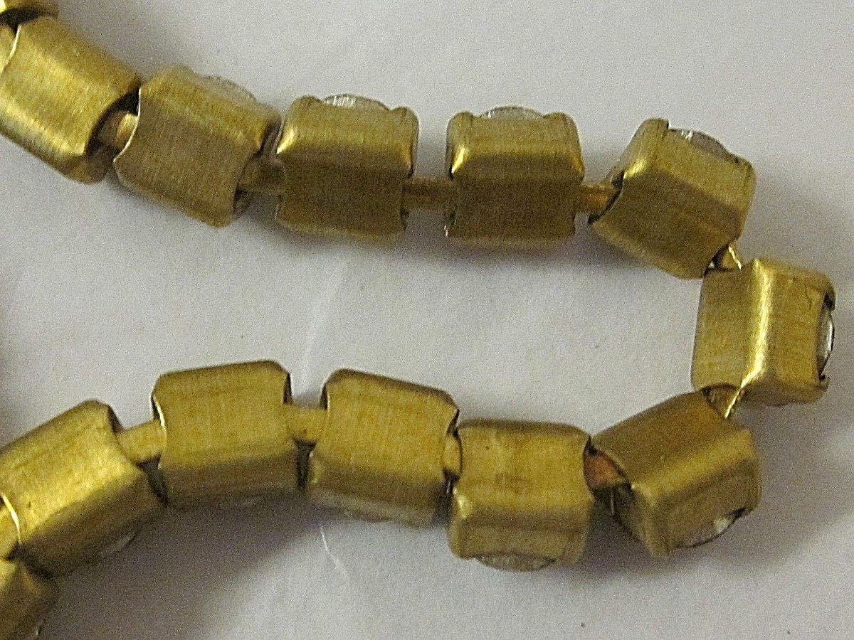 Ft RARE CHAIN Vtg 30SS Swarovski Crystal Dk Smk TOPAZ