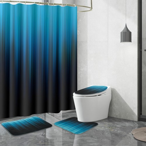 Waterproof Shower Curtain with Rugs Bathroom Sets with Curtain and Rug gsd .a - Picture 32 of 32