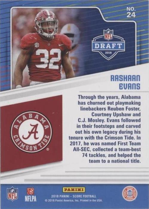2018 Score Rashaan Evans #24