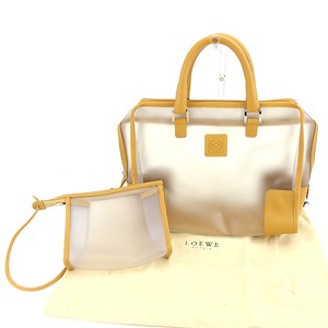 Loewe-Handbag-Monogram-Mini-Agenda-clear-Beige-Woman-unisex-Authentic-Used-K456
