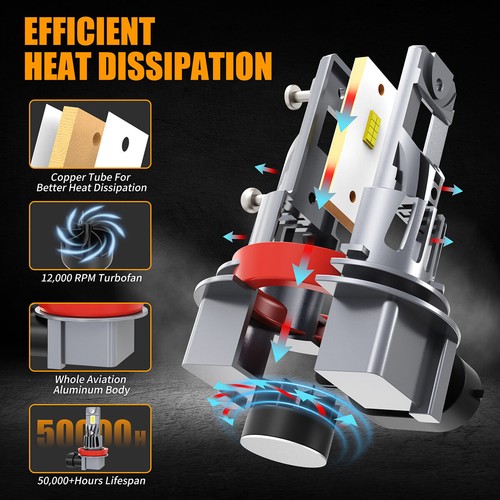 H1 H11 For Ford Focus SE Hatchback 4-Door 2012-2018 Led Headlight High Low Beam - Foto 14 di 15