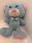 Vintage Fisher Price Cozies Blue Kitty Cat Bear Waffle Weave Stuffed Animal