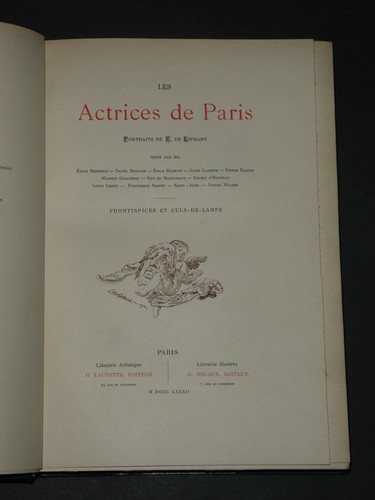 Les actrices de Paris, portraits de E. de Liphart 1/50 Japon-Maupassant 1882 - Picture 8 of 23
