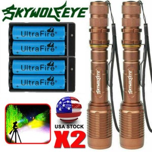 Details about / US Tactical 350000LM 5 Modes LED Flashlight Zoom Torch Camp Lamp /& Charger Sets.