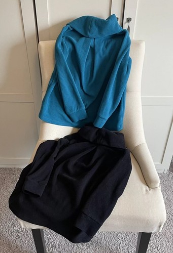 Old Navy Girls Fleece Tops Cowl Neck Lot of 2 Sz Small 6 7 Blue Black Warm Cozy - Picture 8 of 8