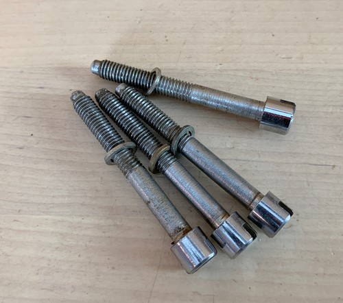 TRIXON Konvolut 4x Spannstab Teile 60er 70er Vintage 5mm mit Unterlegscheiben Germany Snare Tom