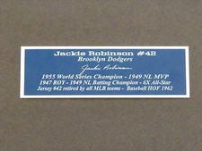Jackie Robinson Autograph Nameplate Brooklyn Dodgers Auto Jersey Bat Baseball 