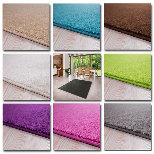 Kurzflor Teppich 160x230 einfarbig 120x170 140x190 200x290 Beige Braun Grau Lila - Bild 63 von 69