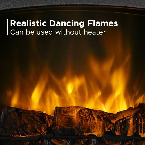 TURBRO Suburbs 20" Electric Fireplace Infrared Heater w/ Realistic Dancing Flame - Picture 3 of 7