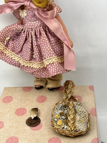Nancy Ann Libro de Cuentos Muñeca Little Miss Muffet Caja Etiqueta Bolso Vintage Bisque - Imagen 7 de 11