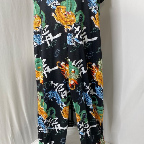 Womens 3X Romper Roma Concept Black Sleeveless Dragons and Japanese Lettering - Picture 8 of 12
