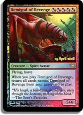 [1x] Demigod of Revenge - Shadowmoor Foil - Prerelease Promo Slight Play, Englis