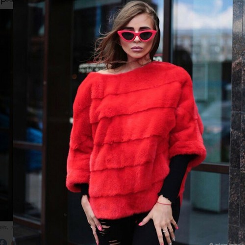 Women's Real Mink Fur Coats Thick Shawl Cape Winter Warm High Quality Poncho New - Picture 36 of 37