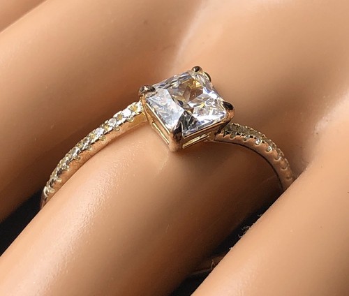 Avon 925 NVC SIGNED Sterling Silver Princess Cut CZ Engagement Ring Size 7 NIB - Picture 5 of 12
