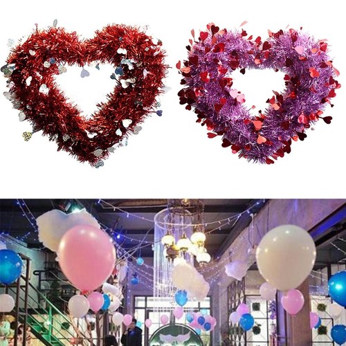 Artificial Heart Shaped Wreath Valentine Hanging Door Wreath for Valentines Day - Picture 7 of 9
