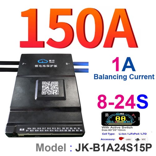 JK-B1A24S15P Smart BMS 8S-24S 150A Li-Ion LiFePo4 LTO Battery Active Balance BMS - Picture 14 of 15