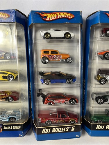 Hot Wheels 5 pack NIP Gift Pack 5 packs as is Mustang Hot Wheels 5 Blast Crash - Picture 6 of 24