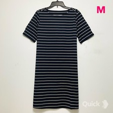 M - New Stripe Print Button Dress