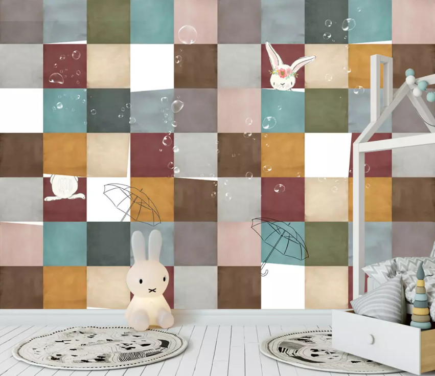 3D Color Square 10661NA Wallpaper Wall Mural Removable Self-adhesive Fay