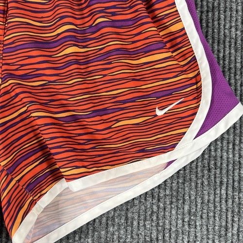 Nike Dri-Fit Shorts Large Orange & Purple Lined Athletic with Drawstring - Picture 5 of 11