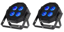 2 American DJ Eliminator Lighting Mega Hex L Par RGBLA+UV LED Wash Lights+Remote