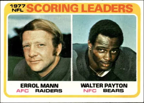 1978 Topps #334 1977 Scoring Leaders (Errol Mann / Walter Payton)