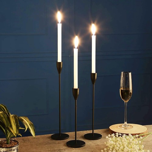 3x Candlestick Holders Tall Candle Holder Metal Candelabra Wedding Table Manners - Picture 14 of 22