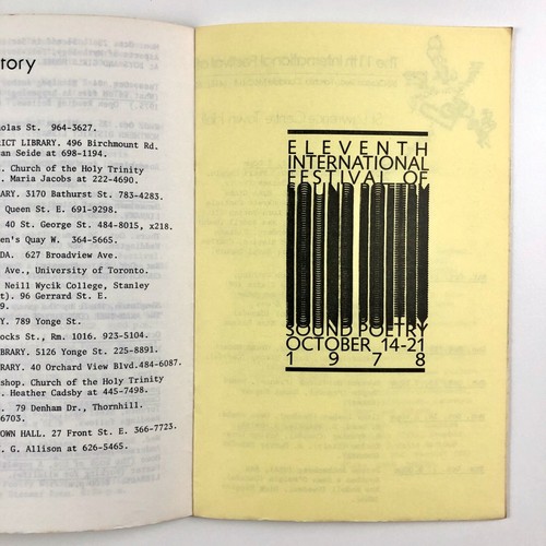 Poetry Toronto Newsletter 34, Oct 1978 | Festival of Sound Poetry Lawrence Upton - Picture 11 of 16