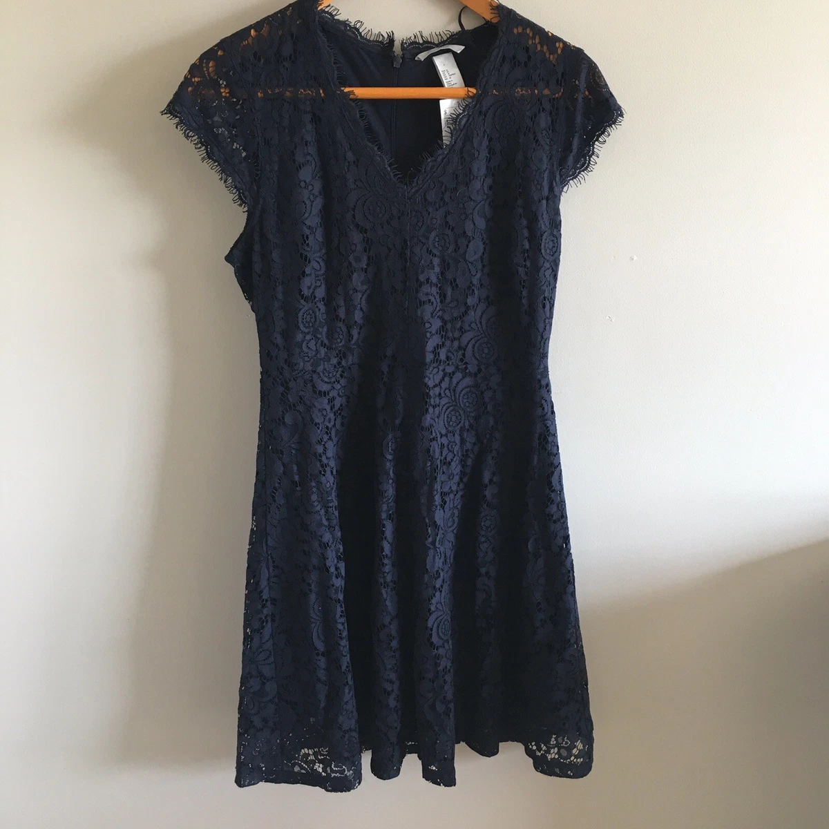 H&m navy blue lace dress top