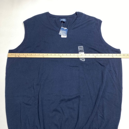 Harbor Bay Pullover Weste V-Ausschnitt Herren 4XLT dunkelblau Strick ärmellos Baumwolle Strick - Bild 13 von 13