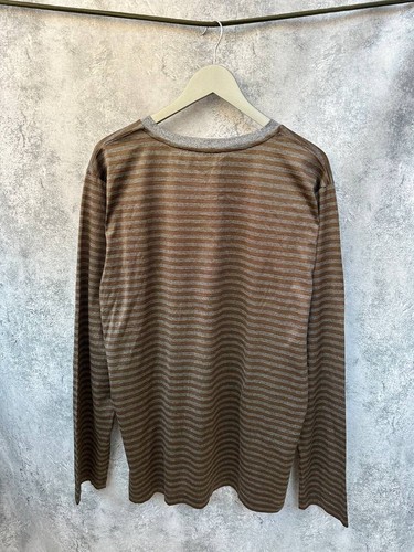 Zimmerli Pullover Baumwolle Streifen X Sea Island Pyjama Lang Braun Streifen Gr. XXL - Bild 3 von 12