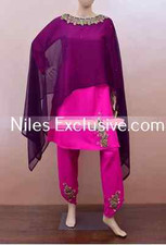 Pakistani Indian designer Salwar/Kameez Cape Style with Tulip pant M, L