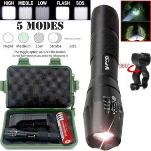 Tactical-Flashlight-90000LM-T6-LED-Light-Zoomable-Torch-18650-Charger-Camp