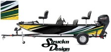 Grunge Graphic Abstract Design Wrap Fishing Bass Boat Green Yellow Vinyl Decal