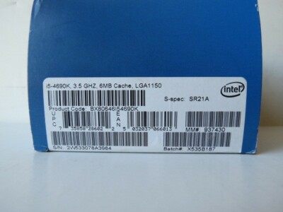 INTEL BX80646I54690K CORE I5-4690K - CORE I5 4TH GEN -CORE 3.5 GHZ LGA 1150 