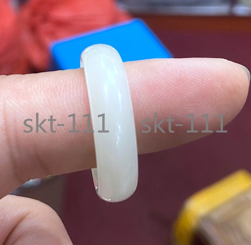 pretty China Jade ring natural white HeTian Jade ring jewelry 6-13# - Picture 3 of 7