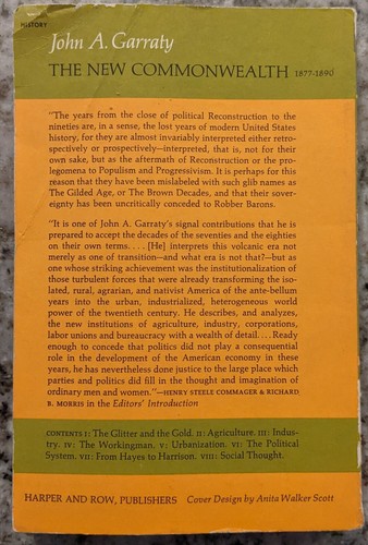 NEW COMMONWEALTH, 1877-1890 (NEW AMERICAN NATIONS SER) By John A. Garraty - Picture 2 of 4