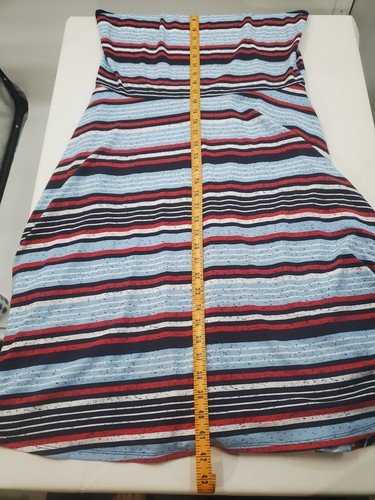 Vestido sin mangas LuLaRoe para mujer XL rojo blanco azul a rayas con bolsillos 4 de julio - Imagen 9 de 10