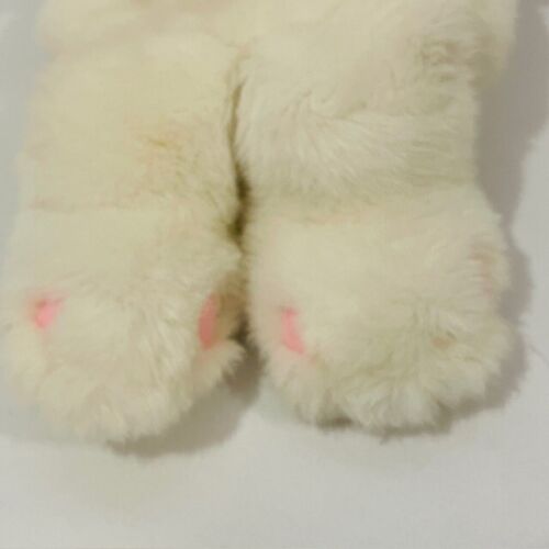 19 Zoll weißer Hase Kaninchen Handpuppe rosa karierte Schleife Stofftier Plüsch - Bild 4 von 8