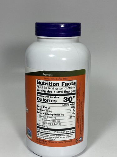 Supplements,Psyllium Husk Powder,Non-GMO Project Verified,Soluble Fiber,12-Ounce - Picture 3 of 3