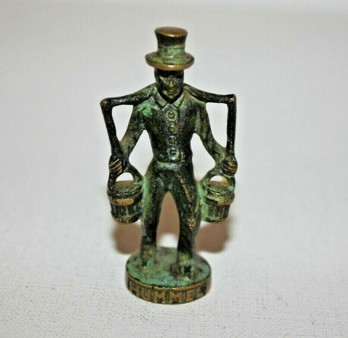 Porta agua latón 58g bronce macizo figura abejorro MORS verde antiguo vintage  - Imagen 1 de 6