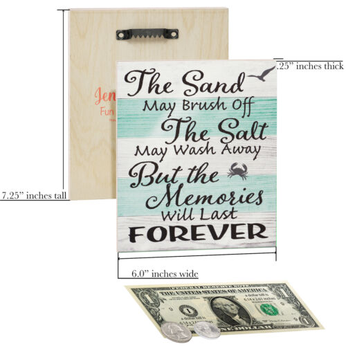 JennyGems Beach House Decor Sign, The Sand May Brush Off Memories Will Last - Picture 2 of 9