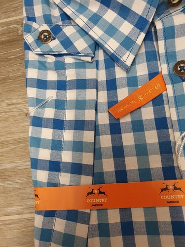 Herren neu mit Etikett Country Maddox schmale Passform blau kariert 2XL 45/46 - Bild 3 von 8