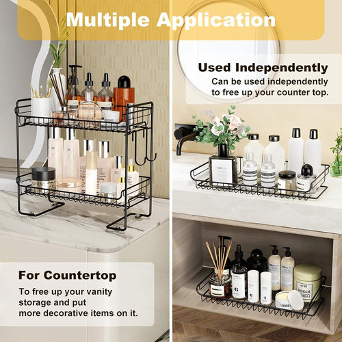Over the Toilet Storage, 2-Tier Bathroom Organizer Shelves, Multifunctional Bath - Picture 3 of 12